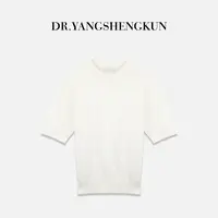 杨圣坤2025新品桑蚕丝羊绒圆领短袖针织衫修身内搭T恤女SQ2581726