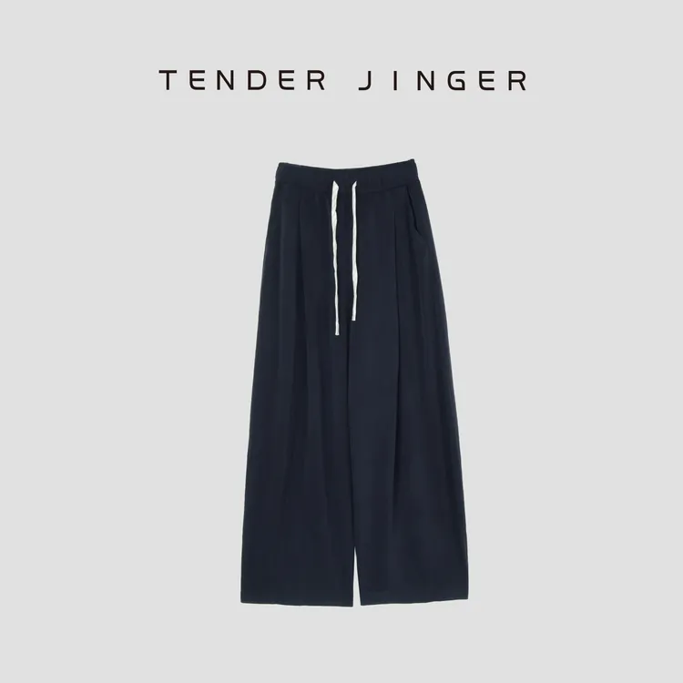 Tender Jinger抽绳松紧腰垂感阔腿裤T52TS30165