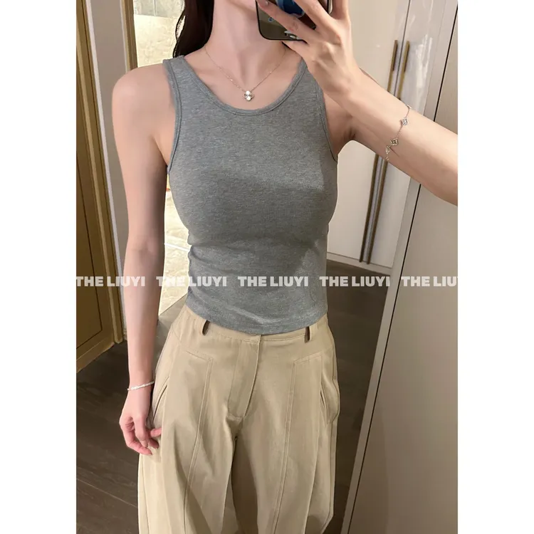 【LIUYI】百搭修身带胸垫美背背心2768