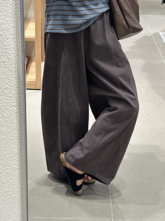 深灰色日系九分阔腿裤子女秋季新款高腰宽松显瘦慵懒风休闲气球裤