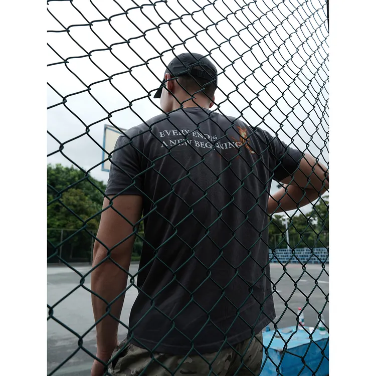 GTAL美式火焰标语T新疆长绒棉数码直喷重磅透气短袖圆领宽松休闲