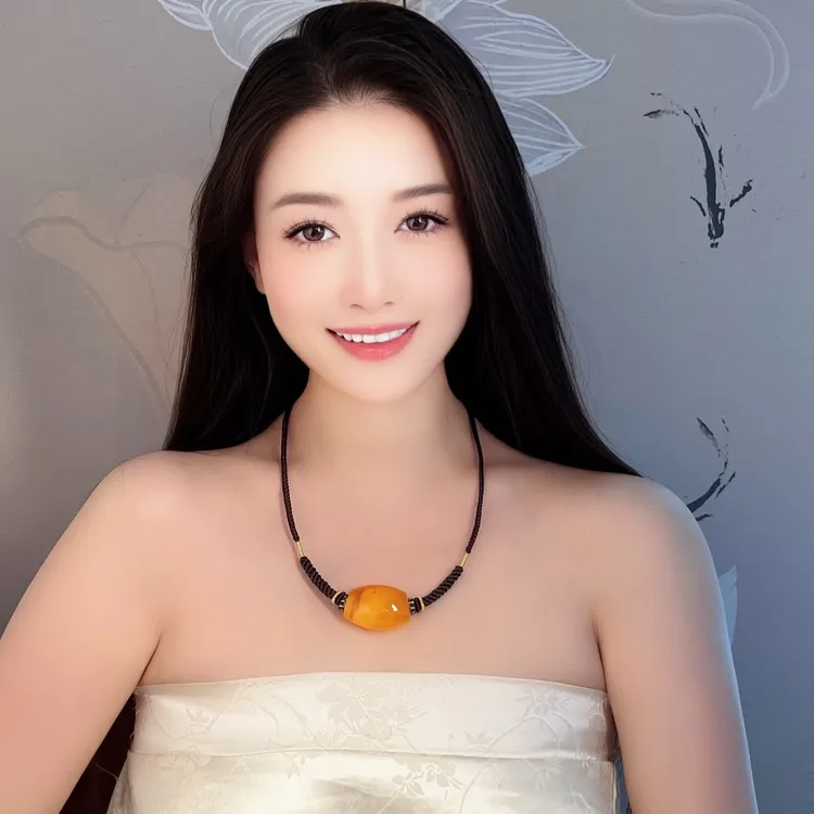 蜜蜡焦皮料鸡油红马蹄珠