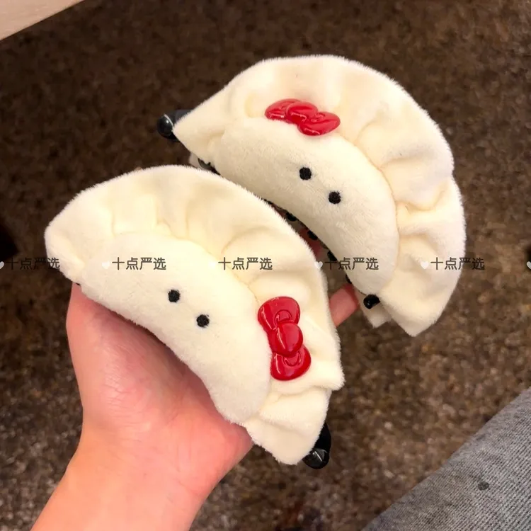 可爱呆萌饺子发夹蝴蝶结后脑勺盘发夹蝴蝶结发夹香蕉夹侧边夹发卡