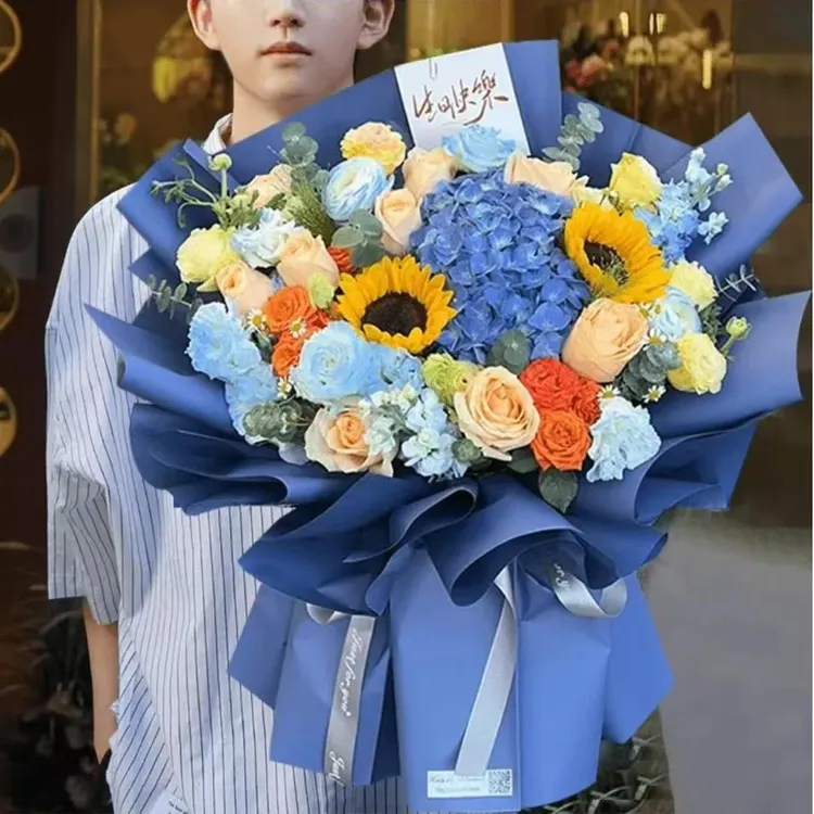 时尚百搭向日葵鲜花绣球花束送男士闺蜜生日花束鲜花订购同城配送