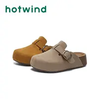 Hotwind/热风半拖勃肯侧边扣包头半拖鞋软底防滑外穿舒适休闲勃肯