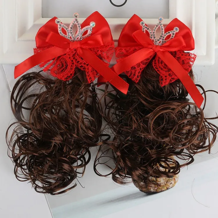 假发韩版结发夹公主小女孩卷发造型可爱发饰女童新年头饰