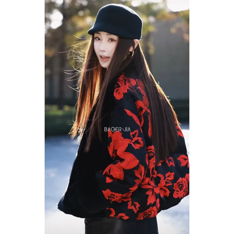 42-【马到成功】宝儿家含幂BH41725411XQ水貂桑蚕丝羊毛白鹅绒外套