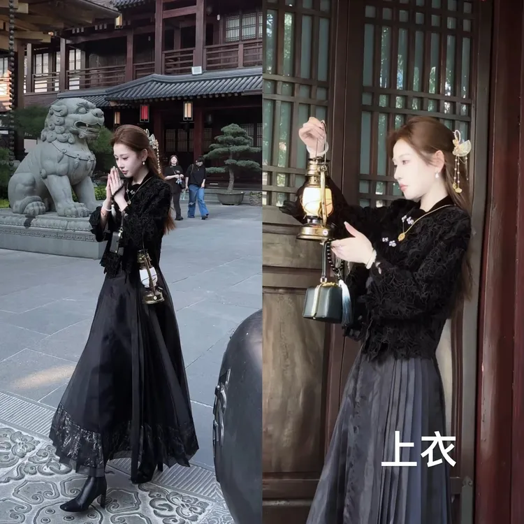 【婷婷】《墨色•大女主》定位刺绣 丝绒国风外套 TTZ2SQ771