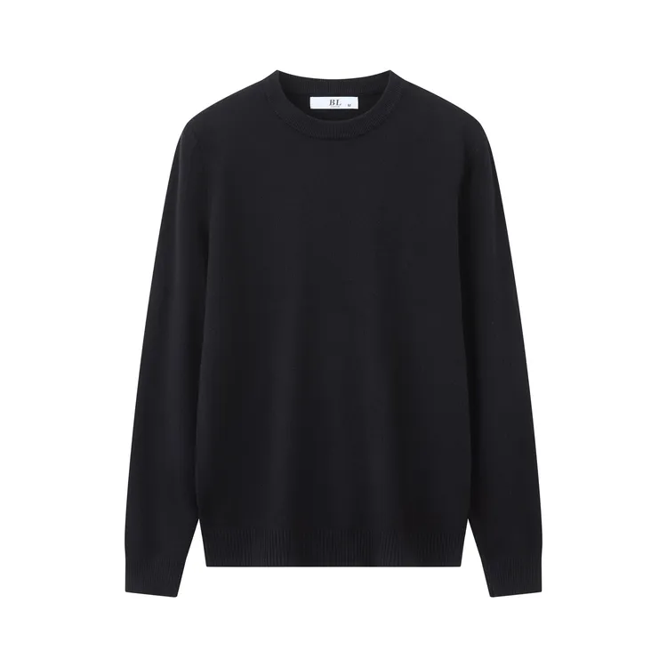 日系简约秋冬季百搭纯色圆领套头毛衣男时尚青年男士针织保暖上衣