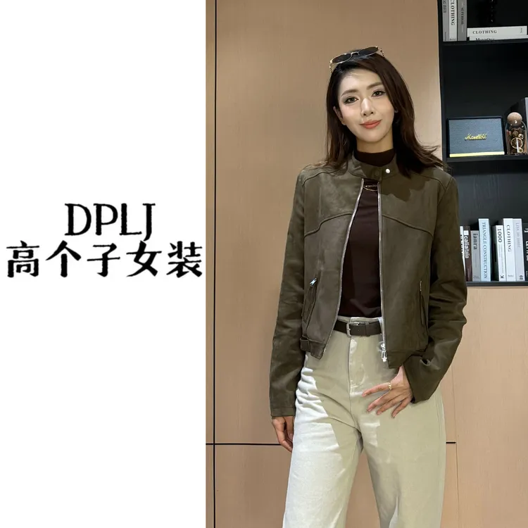 复古短款外套女2025新款时尚气质百搭大个子夹克上衣潮AM25981