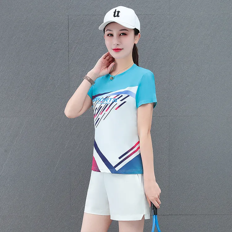 短裤运动套装女夏季2025新款爆款乒乓羽毛球服冰丝速干跑步两件套