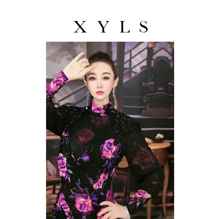 女装连衣裙弹力印花T007116