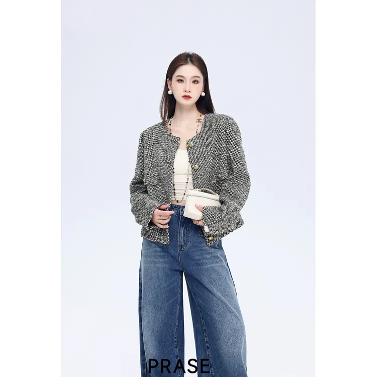 PRASE·噜【银河香香】微胖轻奢设计款秋气质小香风短外套PR507B106