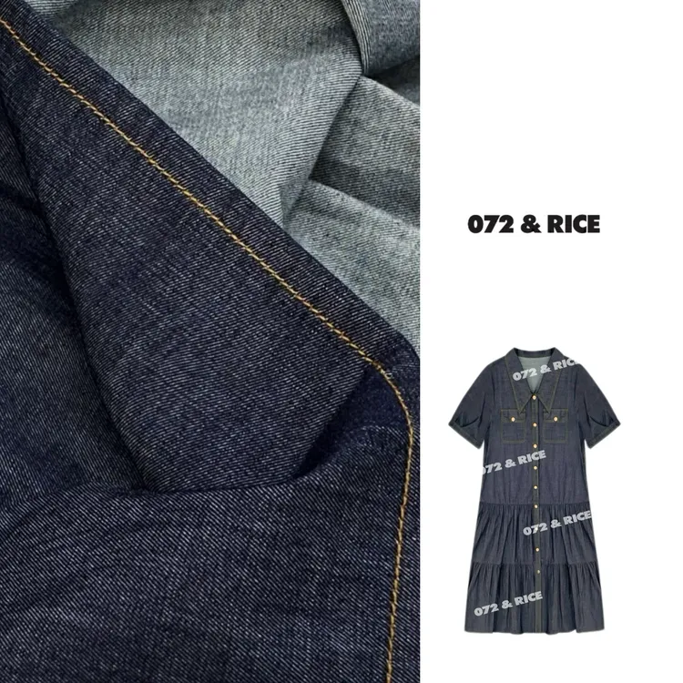 072 & RICE【超薄曼舒裙】夏季翻领腰带短袖连衣裙 N-32GC7020