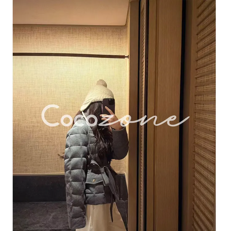 COCO ZONE 刘 一一 “灰色印记”90鹅绒100羊毛高领鹅绒服 CD2A3004