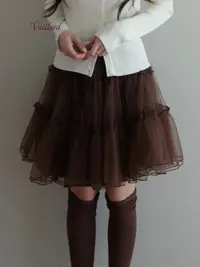 vuillard【摩卡慕斯Mocha】甜美少女感减龄美拉德木耳边蓬蓬半身裙