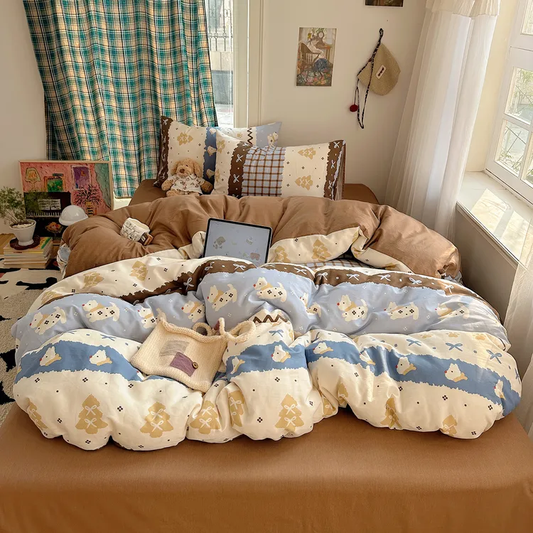 全棉100纯棉四件套被套床上用品2026新款卡通床单三件套床笠