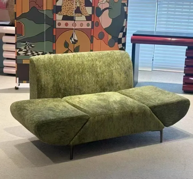 木质工艺软金属工艺双人躺椅单人折叠简约布艺沙发