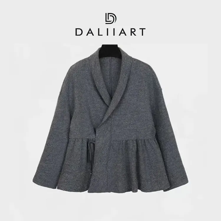 大丽高定 春娇与志明 澳洲1美丽诺绵羊毛弹力秋冬外套DLWT0218