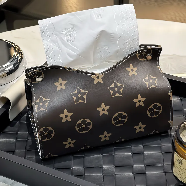 高档皮质抽纸盒餐巾纸盒轻奢车载纸巾套家用客厅纸巾袋桌面纸抽盒