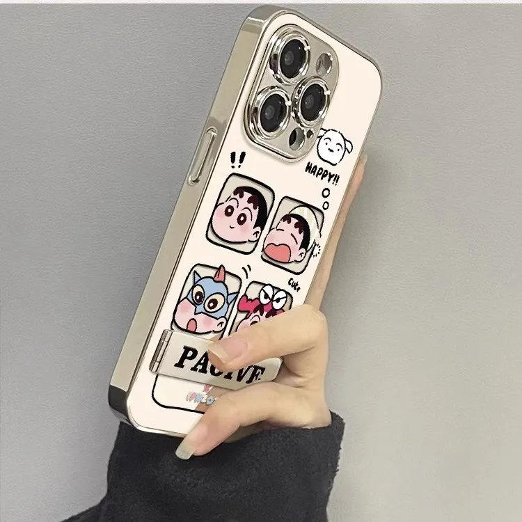 四宫格小新适用iPhone16苹果15promax全包手机壳13可爱14卡通创意