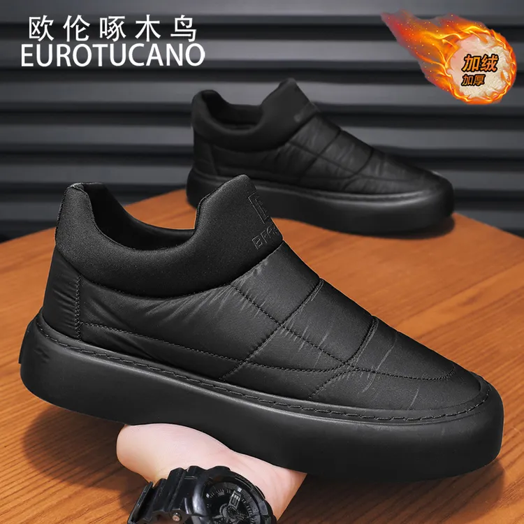 欧伦啄木鸟EUROTUCANO男鞋25冬季爆款低帮防滑雪地靴加厚加绒棉鞋