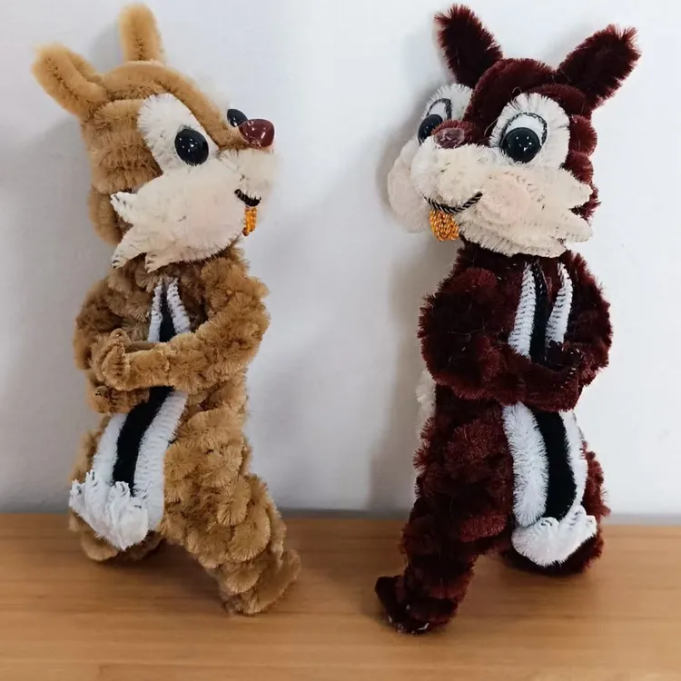 【英家手作】两只松鼠毛绒玩偶礼物DIY材料包可做两个（非成品）