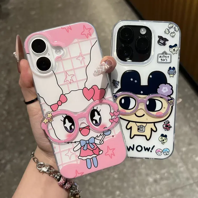 奥菲顿甜心吉立体星星眼镜适用苹果17大孔手机壳华为vivo小米oppo