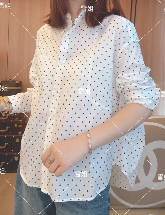 雪姐服饰「小波点衬衫」新款宽松小波点衬衫气质显瘦时尚开衫