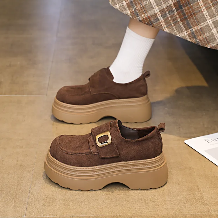 时尚百搭勃肯鞋女款2025年秋季新款单鞋复古休闲鞋子女厚底乐福鞋