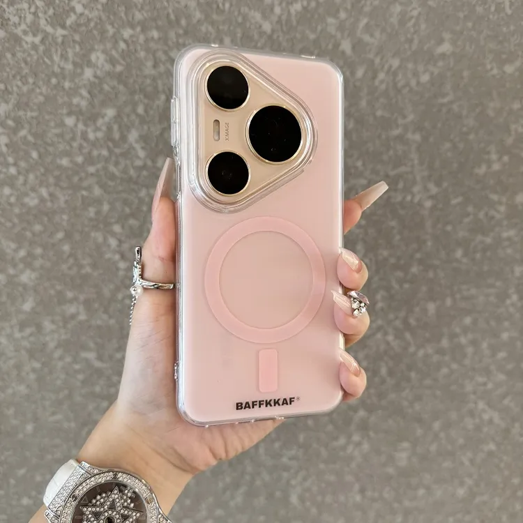 圆边磨砂适用于华为pura80pro+手机壳气囊无线磁吸p70防摔mate70