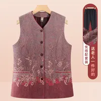 中老年女秋季薄款马甲妈妈装坎肩背心上衣奶奶装马夹外套