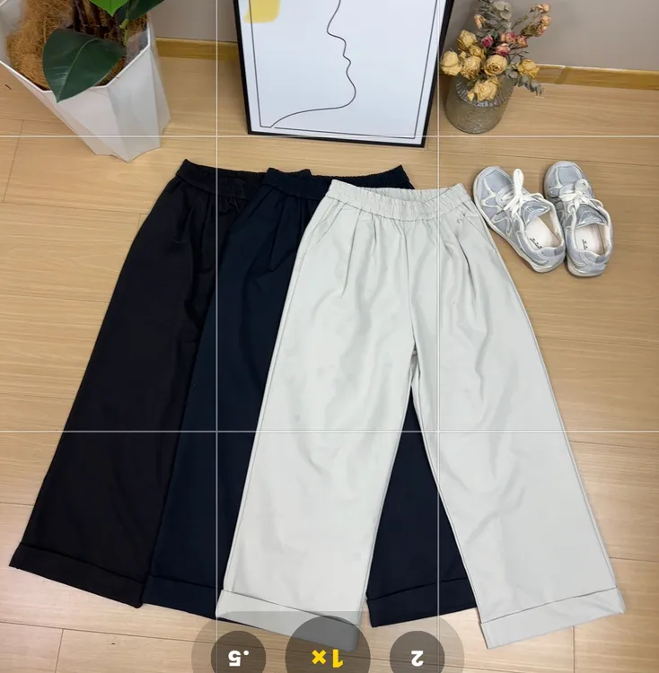 2025秋装新款显瘦中高腰阔腿裤休闲裤阔腿时尚简约女款宽松