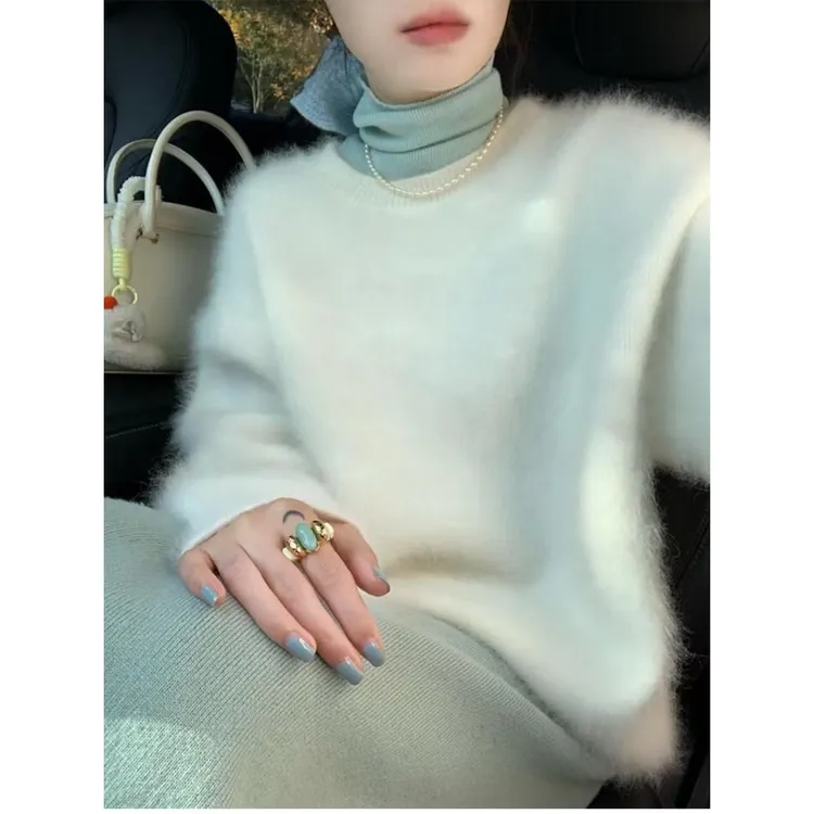 高级松弛感慵懒风穿搭2025新款百搭毛衣女套头宽松针织上衣毛衫