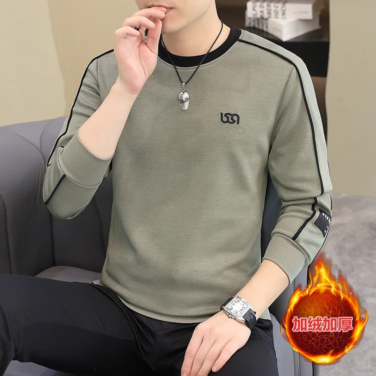 2025秋季新款套头圆领卫衣男长袖休闲男士春秋季青年宽松百搭