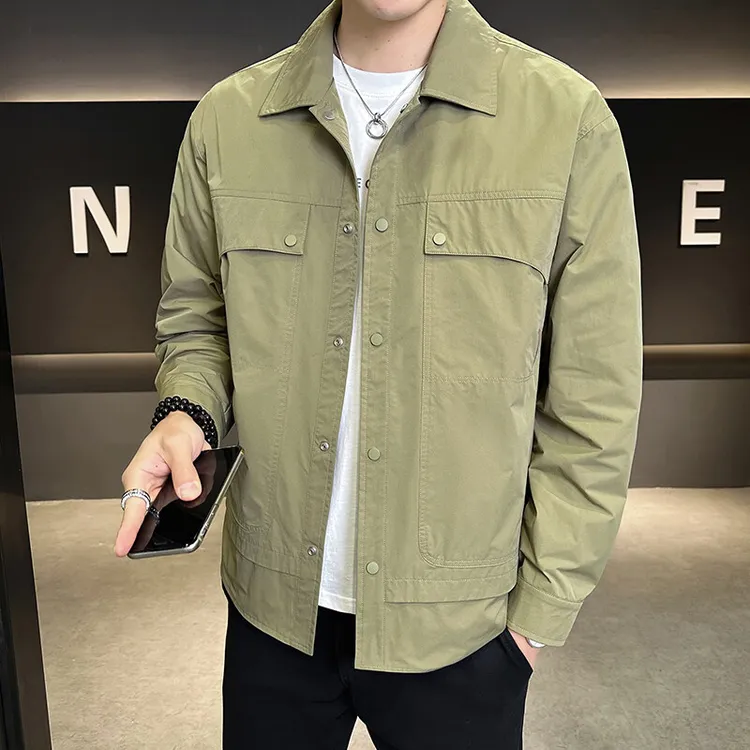 春夏季翻领男士衬衫2025新款冰感轻薄休闲衬衣夹克大码薄外套上衣