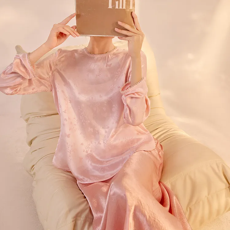 新中式国风时尚简约百搭小衫气质简约提花设计显瘦长袖衬衫 N3005