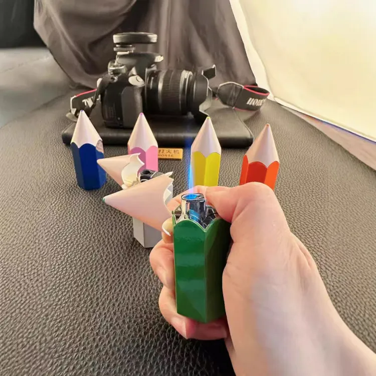 高颜值萌趣铅笔打火机潮流防风打火机时尚奇特可爱女生男女礼物