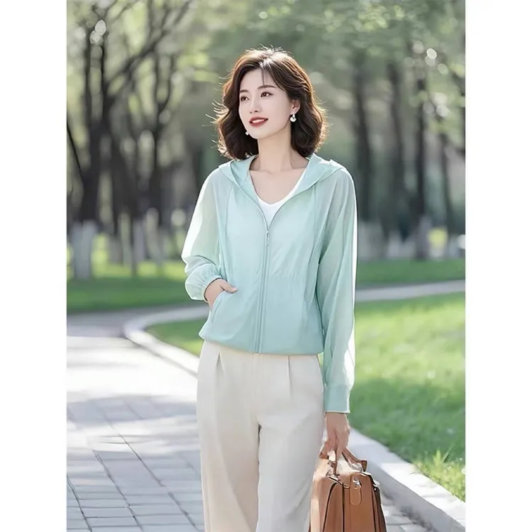 2025春夏季新款时尚洋气时髦韩式慵懒不撞款薄荷绿色防晒外套女