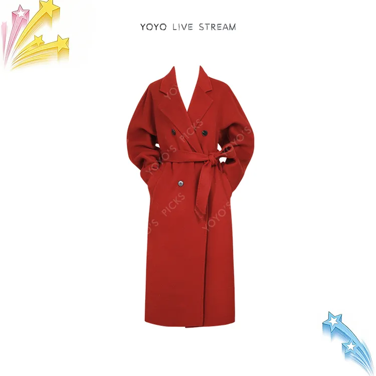 【YOYO首发】 FORNI 开运大衣 100%绵羊毛双面呢腰带大衣