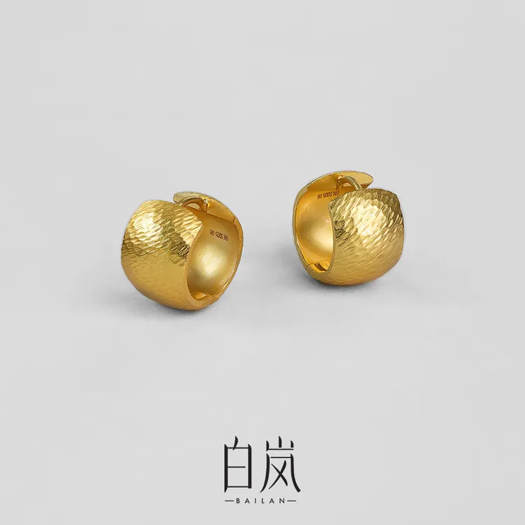 925银耳饰 【8月新品】鸣沙耳圈耳扣敦煌纯银百搭七夕礼物ED4716