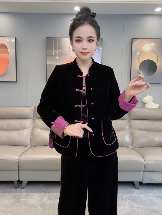 2025冬季新款中式国风立领盘扣上衣两面穿外套5128新中式中国风