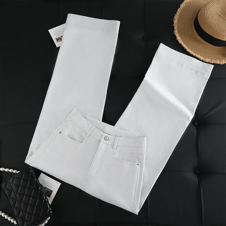 小个子直筒加绒牛仔裤女款秋冬季2025爆款高腰弹力九分窄版阔腿裤