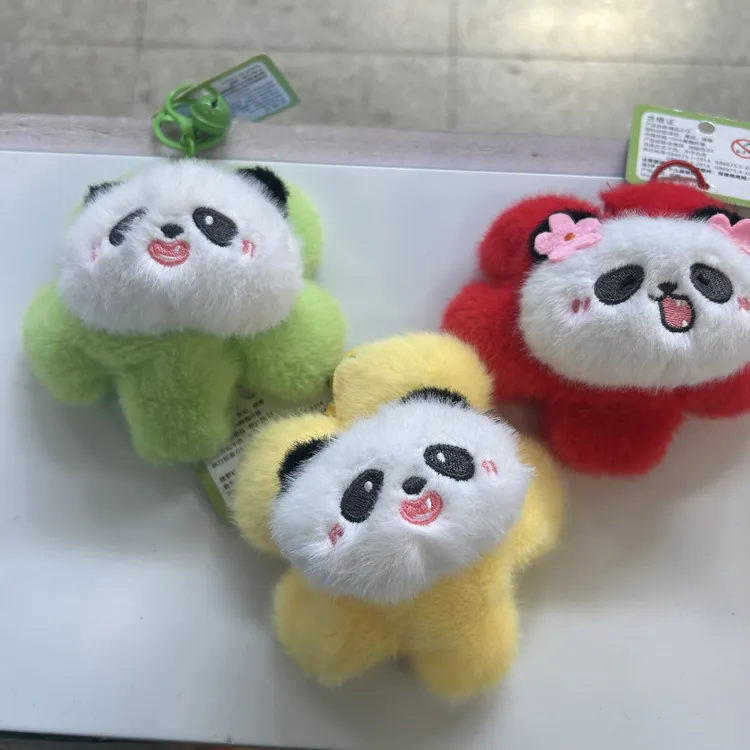 非常可爱的熊猫花朵挂件