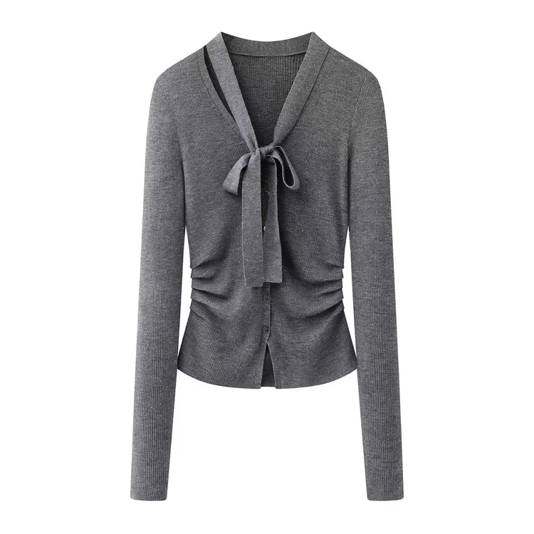 艾家新款设计感秋季围巾领针织打底衫毛针织衫修身女秋季打底1145