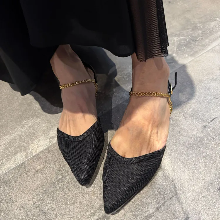 COCOLINDA | 链条包头平底凉鞋X2826