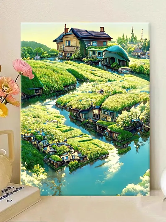 宫崎骏夏日风景卧室装饰画清新民宿宾馆挂画动漫儿童房客厅壁画