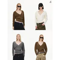 LOALA OFFICE【09.28新品】Loala office 不对称纽扣V领宽松上衣
