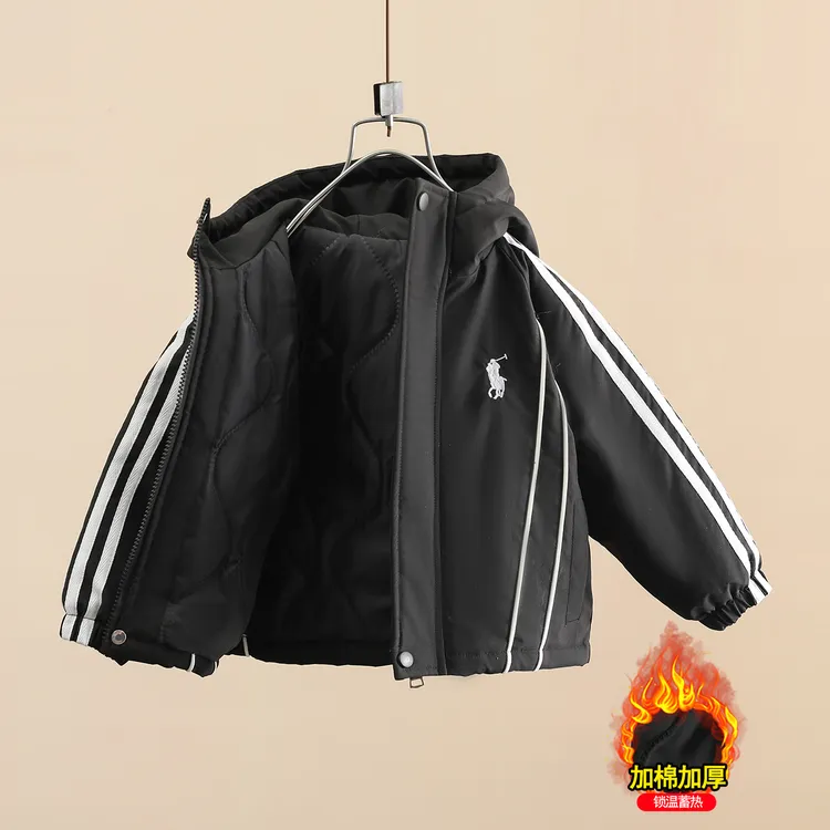 男童夹棉外套秋冬款酷帅2025儿童棉衣冬季男孩冲锋衣宝宝秋装二棉