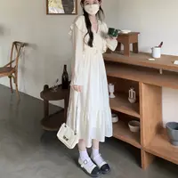 101 浪漫风气质复古百搭宽松韩版连衣裙（D20）